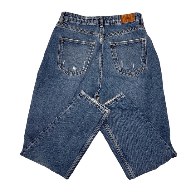 Zara Tapered Mom Fit Dark Wash Jeans - Picture 4 of 5